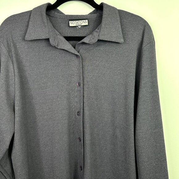 Notations womens purple button down size 1X - Picture 2 of 6